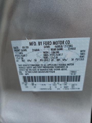 Photo 10 from auction – 2010 FORD ESCAPE LIM with VIN 1FMCU9EG0AKA61524