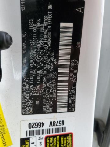 Photo 10 from auction – 2012 TOYOTA SIENNA XLE with VIN 5TDYK3DC7CS212527