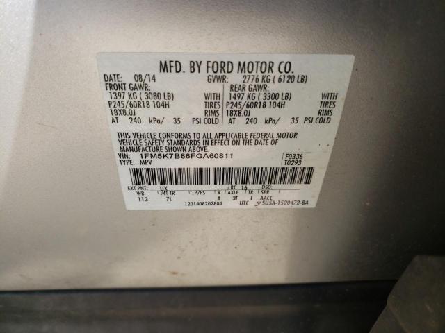 Photo 10 from auction – 2015 FORD EXPLORER with VIN 1FM5K7B86FGA60811