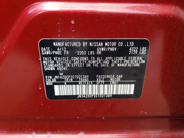 Photo 10 from auction – 2012 NISSAN LEAF SV with VIN JN1AZ0CP2CT021389