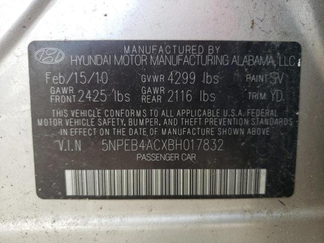 Photo 10 from auction – 2011 HYUNDAI SONATA GLS with VIN 5NPEB4ACXBH017832