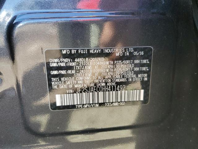 Photo 10 from auction – 2017 SUBARU FORESTER 2 with VIN JF2SJAEC0HH411492