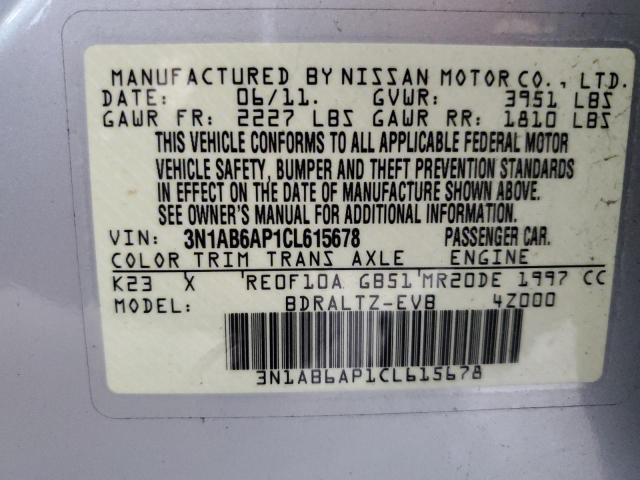 Photo 10 from auction – 2012 NISSAN SENTRA 2.0 with VIN 3N1AB6AP1CL615678