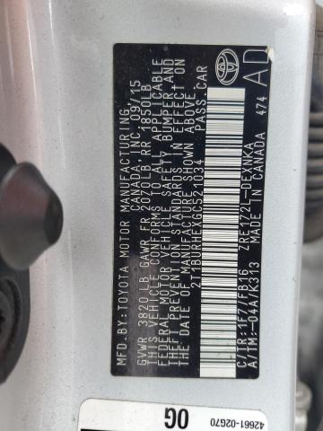 Photo 10 from auction – 2016 TOYOTA COROLLA L with VIN 2T1BURHEXGC521034