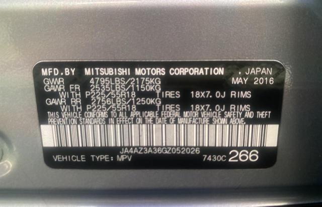 Photo 10 from auction – 2016 MITSUBISHI OUTLANDER with VIN JA4AZ3A36GZ052026
