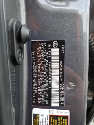 Photo 10 from auction – 2009 TOYOTA CAMRY BASE with VIN 4T1BE46K89U397078