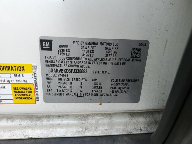 Photo 10 from auction – 2015 BUICK ENCLAVE with VIN 5GAKVBKD3FJ330693