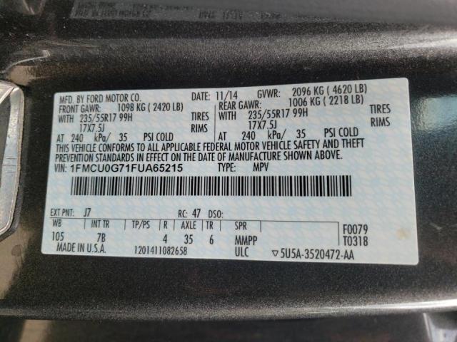 Photo 10 from auction – 2015 FORD ESCAPE SE with VIN 1FMCU0G71FUA65215