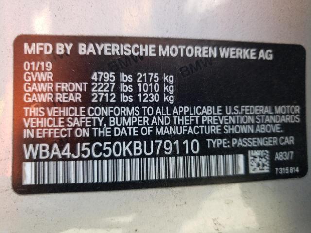 Photo 10 from auction – 2019 BMW 440I GRAN with VIN WBA4J5C50KBU79110