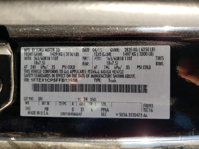 Photo 10 from auction – 2015 FORD F150 SUPER with VIN 1FTEX1CP5FFB19958