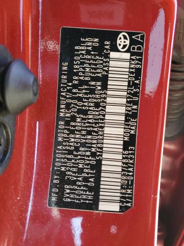 Photo 10 from auction – 2014 TOYOTA COROLLA L with VIN 5YFBURHEXEP070295