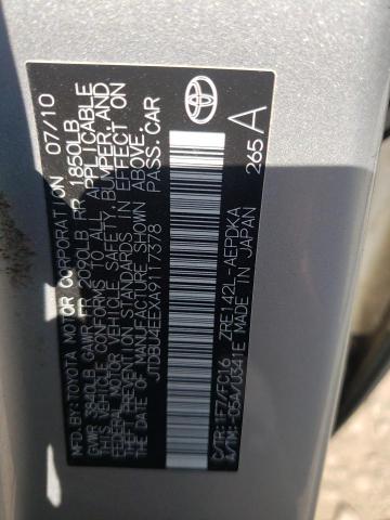 Photo 10 from auction – 2010 TOYOTA COROLLA BA with VIN JTDBU4EEXA9117378