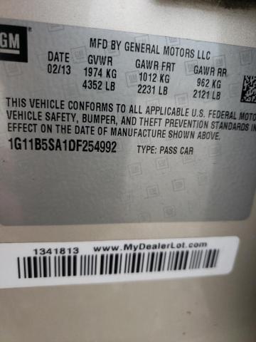 Photo 10 from auction – 2013 CHEVROLET MALIBU LS with VIN 1G11B5SA1DF254992
