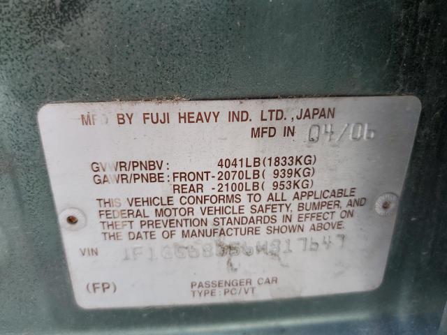 Photo 10 from auction – 2006 SUBARU IMPREZA OU with VIN JF1GG68656H817647