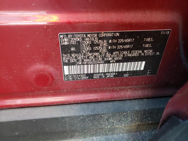 Photo 10 from auction – 2019 TOYOTA RAV4 LE with VIN JTMF1RFVXKD004440