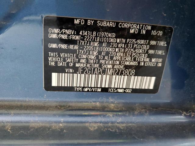 Photo 10 from auction – 2021 SUBARU CROSSTREK with VIN JF2GTAPC1MH273808