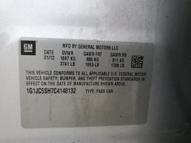 Photo 10 from auction – 2012 CHEVROLET SONIC LT with VIN 1G1JC5SH7C4148132