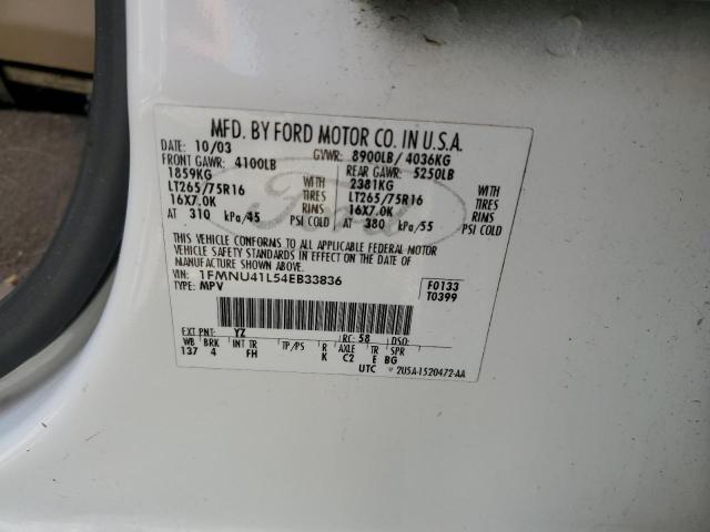 Photo 10 from auction – 2004 FORD EXCURSION with VIN 1FMNU41L54EB33836
