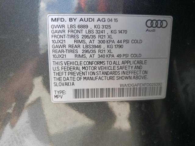 Photo 10 from auction – 2015 AUDI Q7 PRESTIG with VIN WA1DGAFEXFD025392
