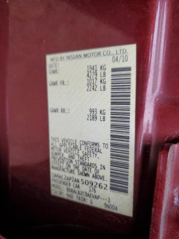 Photo 10 from auction – 2010 NISSAN ALTIMA BAS with VIN 1N4AL2AP2AN509262