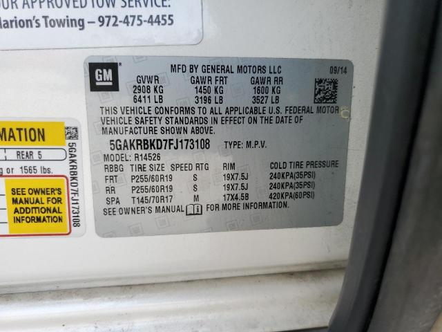 Photo 10 from auction – 2015 BUICK ENCLAVE with VIN 5GAKRBKD7FJ173108