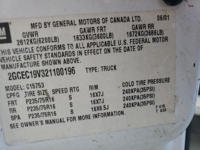 Photo 10 from auction – 2002 CHEVROLET SILVERADO with VIN 2GCEC19V321100196