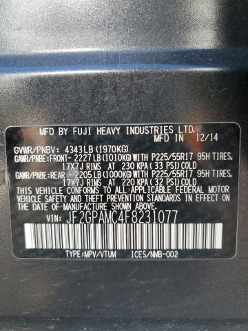 Photo 10 from auction – 2015 SUBARU XV CROSSTR with VIN JF2GPAMC4F8231077