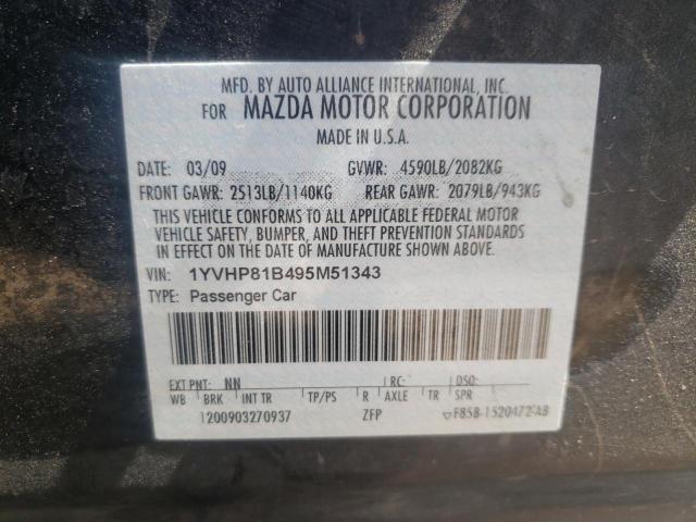 Photo 10 from auction – 2009 MAZDA 6 S with VIN 1YVHP81B495M51343
