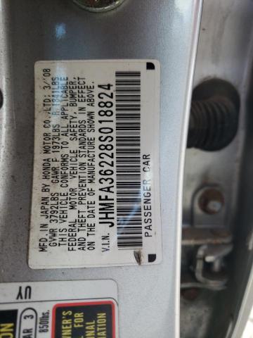 Photo 10 from auction – 2008 HONDA CIVIC with VIN JHMFA36228S018824