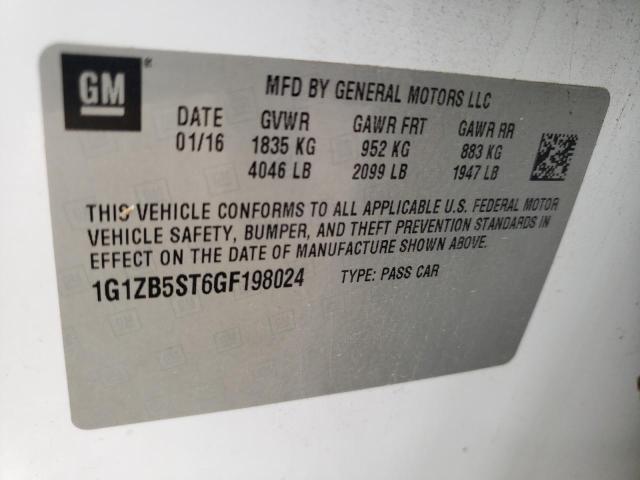Photo 10 from auction – 2016 CHEVROLET MALIBU LS with VIN 1G1ZB5ST6GF198024