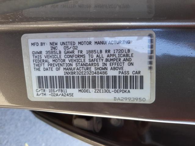 Photo 10 from auction – 2003 TOYOTA COROLLA CE with VIN 1NXBR32E23Z048486