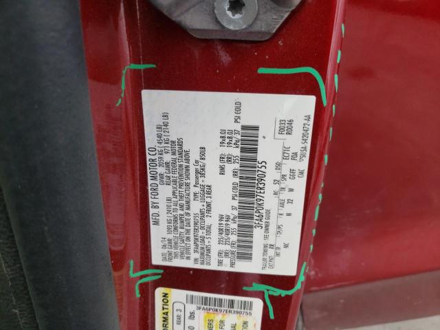 Photo 10 from auction – 2014 FORD FUSION TIT with VIN 3FA6P0K97ER390755