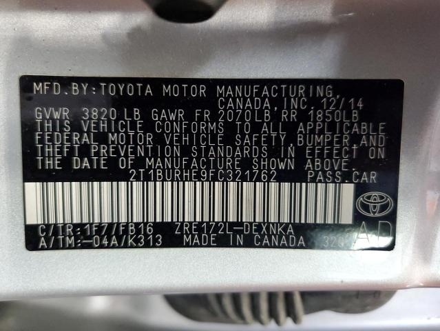 Photo 10 from auction – 2015 TOYOTA COROLLA L with VIN 2T1BURHE9FC321762