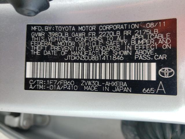 Photo 10 from auction – 2011 TOYOTA PRIUS with VIN JTDKN3DU8B1411846