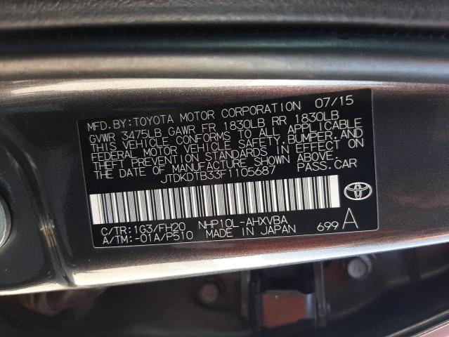 Photo 10 from auction – 2015 TOYOTA PRIUS C with VIN JTDKDTB33F1105687