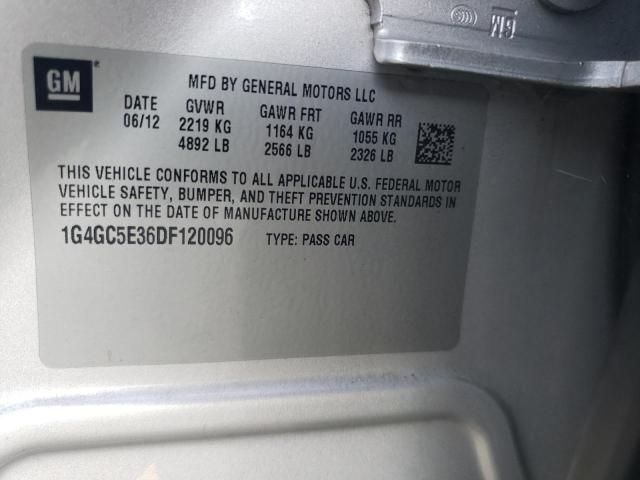 Photo 10 from auction – 2013 BUICK LACROSSE with VIN 1G4GC5E36DF120096