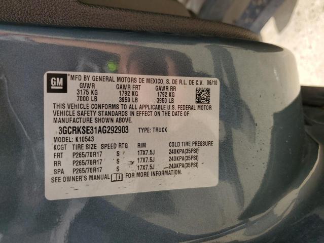 Photo 10 from auction – 2010 CHEVROLET SILVERADO with VIN 3GCRKSE31AG292903