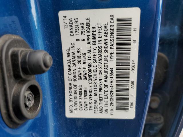Photo 10 from auction – 2015 HONDA CIVIC LX with VIN 2HGFB2F54FH515544