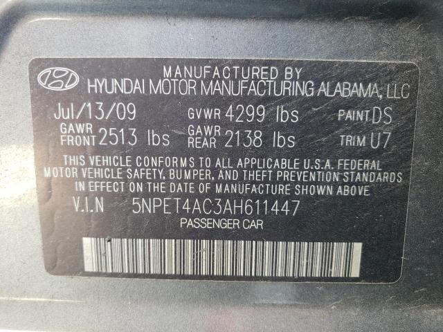 Photo 10 from auction – 2010 HYUNDAI SONATA GLS with VIN 5NPET4AC3AH611447