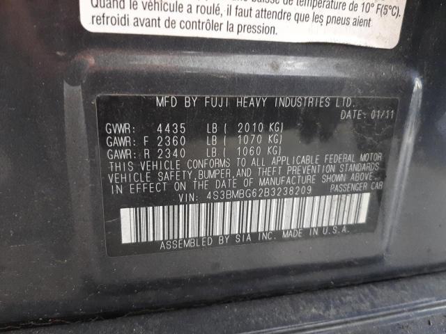 Photo 10 from auction – 2011 SUBARU LEGACY 2.5 with VIN 4S3BMBG62B3238209