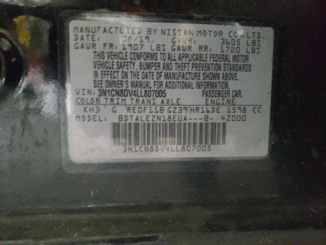 Photo 10 from auction – 2020 NISSAN VERSA S with VIN 3N1CN8DV4LL807005