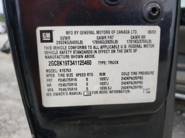 Photo 10 from auction – 2004 CHEVROLET SILVERADO with VIN 2GCEK19T341125460