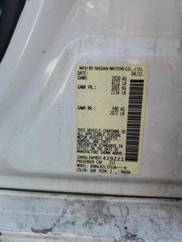 Photo 10 from auction – 2015 NISSAN ALTIMA 2.5 with VIN 1N4AL3AP8FC419221