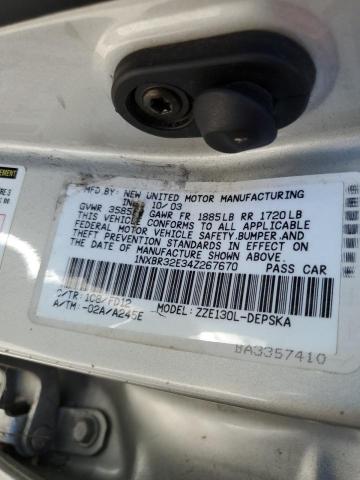 Photo 10 from auction – 2004 TOYOTA COROLLA CE with VIN 1NXBR32E34Z267670