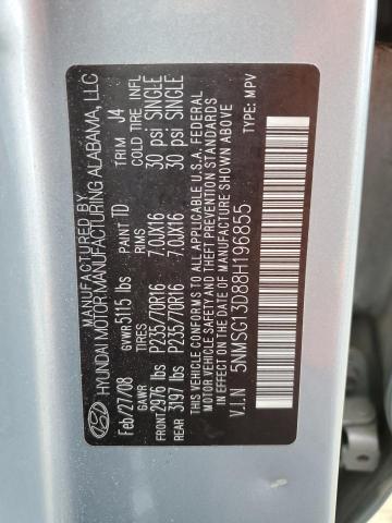 Photo 10 from auction – 2008 HYUNDAI SANTA FE G with VIN 5NMSG13D88H196855