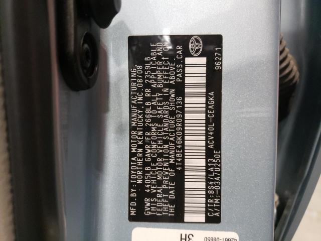 Photo 10 from auction – 2009 TOYOTA CAMRY BASE with VIN 4T4BE46K09R097136