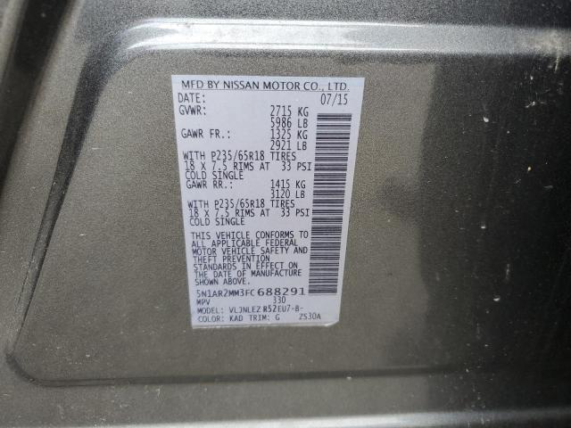 Photo 10 from auction – 2015 NISSAN PATHFINDER with VIN 5N1AR2MM3FC688291