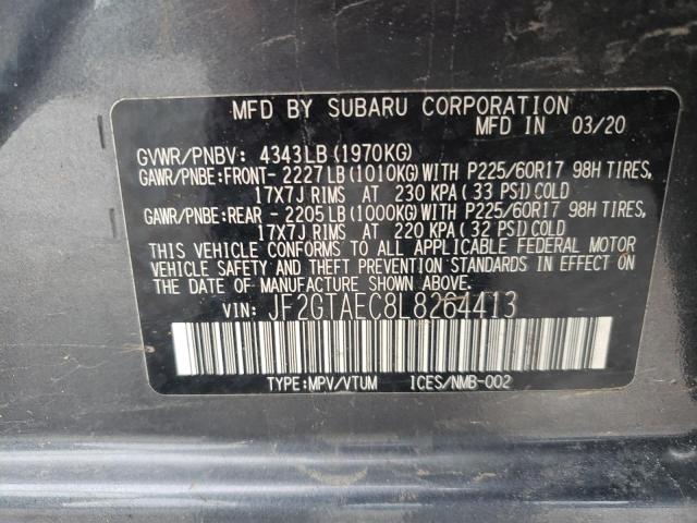 Photo 10 from auction – 2020 SUBARU CROSSTREK with VIN JF2GTAEC8L8264413