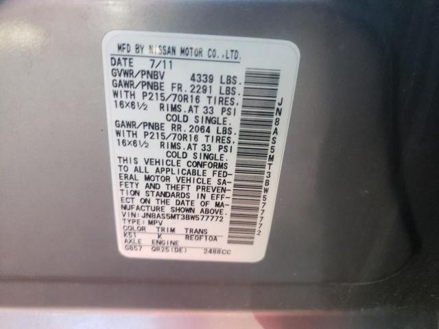 Photo 10 from auction – 2011 NISSAN ROGUE S with VIN JN8AS5MT3BW577772