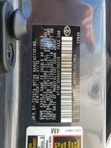 Photo 10 from auction – 2010 TOYOTA CAMRY BASE with VIN 4T1BF3EK6AU106039